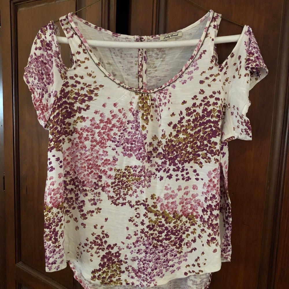 Lucky brand cold shoulder, flowy top sz small